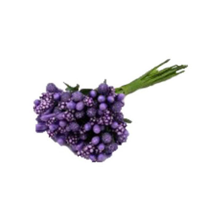 Flori artificiale stamine set 12 buchete, 3cm, Mov inchis