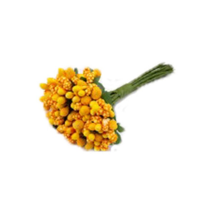 Flori artificiale stamine set 12 buchete, 3cm, Galben soare