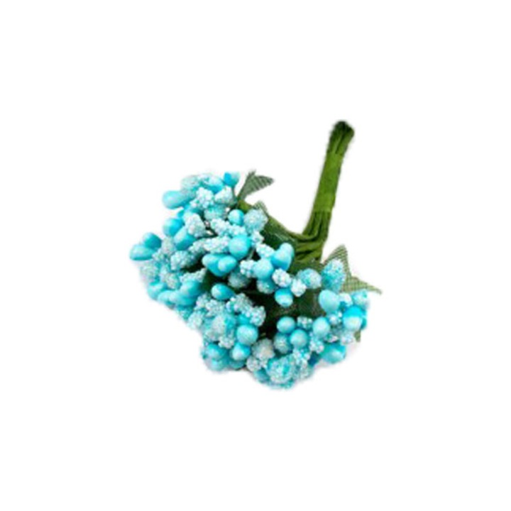 Flori artificiale stamine set 12 buchete, 3cm, Bleu
