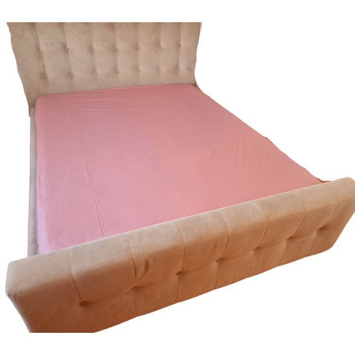 Cearceaf de pat cu elastic ARIALE, bumbac ranforce, 160 X 200 X 25 cm, Lila