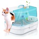 Litiera pentru pisici cu sistem de dezodorizare, pliabila, canal de ventilatie, usa transparenta si gratar curatare, CLD-CareLoveDevotion
