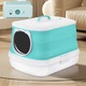 Litiera pentru pisici cu sistem de dezodorizare, pliabila, canal de ventilatie, usa transparenta si gratar curatare, CLD-CareLoveDevotion