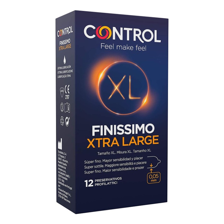 Óvszer Control Finissimo Extra Large XL, 12 db