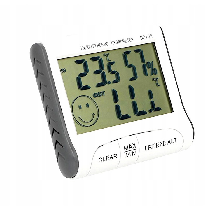 Дигитален термометър, Xbay, LCD, 1.5 V, бяло/черно
