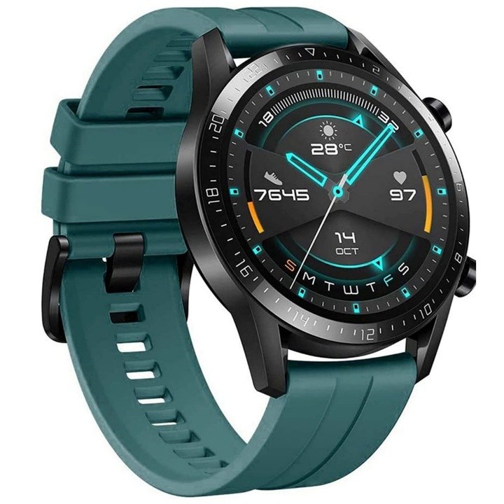 Quick Release 22 mm GT силиконова каишка, съвместима с Huawei Watch GT2 / GT3 / GT3 Pro GT4 / Amazfit GTR 47 mm, ширина 22 mm, зелена