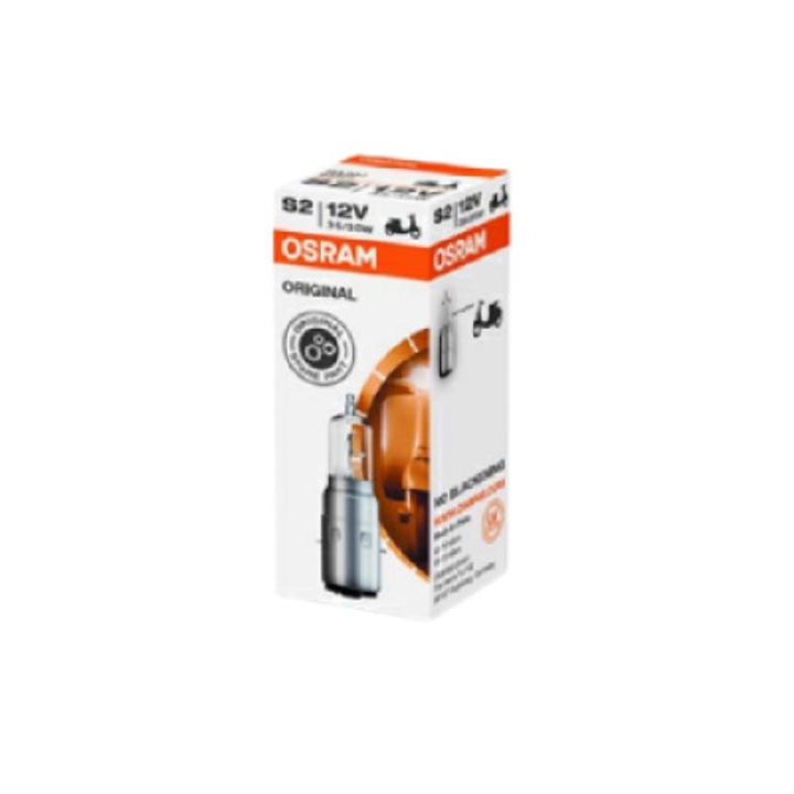 Крушка OSRAM Moto, 12V, S2, 35/35 W, конектор BA20d, за фарове, дълги светлини, оригинални