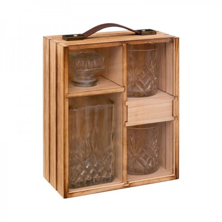 Set pentru whisky in cutie de lemn, Deep Soul