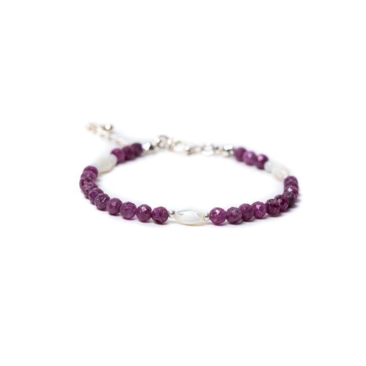 Bratara dama Ezera, din pietre naturale de Rubin cu sistem de inchidere din Argint 925