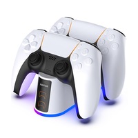 Statie incarcare controller PS5, NAXSIR, 7 efecte de iluminare, alb