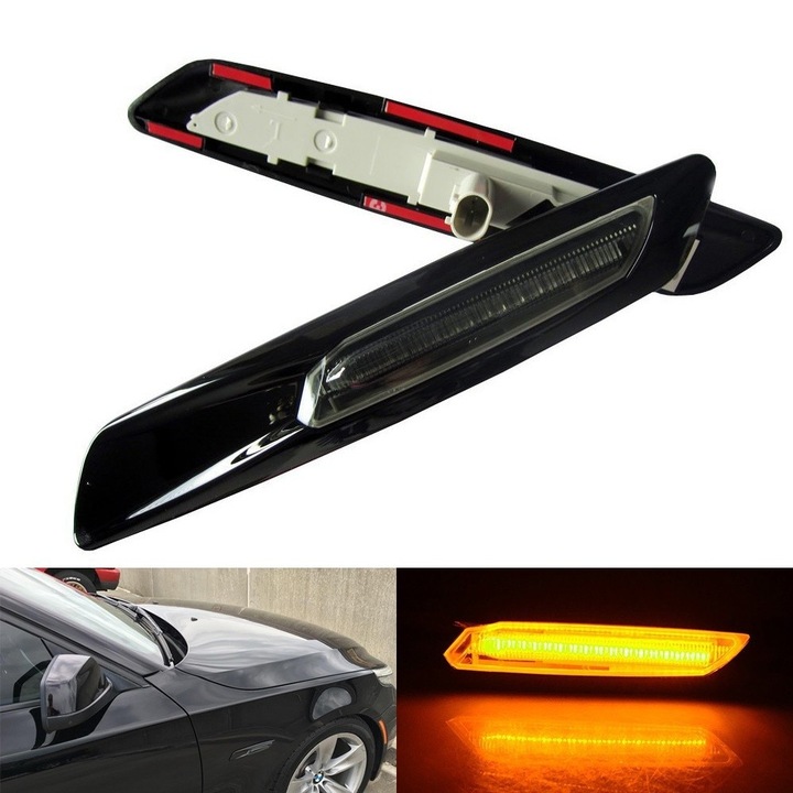 Set semnalizari Aripa Led Negre BMW F10, E60, E61, E90, E91, E81, E82, E88