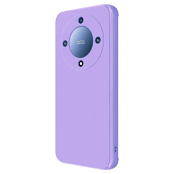 GEO Silicone Jelly Liquid Case, съвместим с Honor Magic5 Lite, защита на камерата, силикон, микрофибър отвътре, люляк