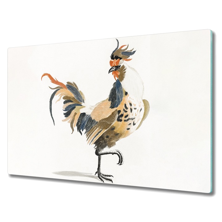 Стъклен чопър, Правоъгълник, Рисуване Животни Птици Пилета Изкуство, Бяло, 80 см x 52 см, 010010520060000018121