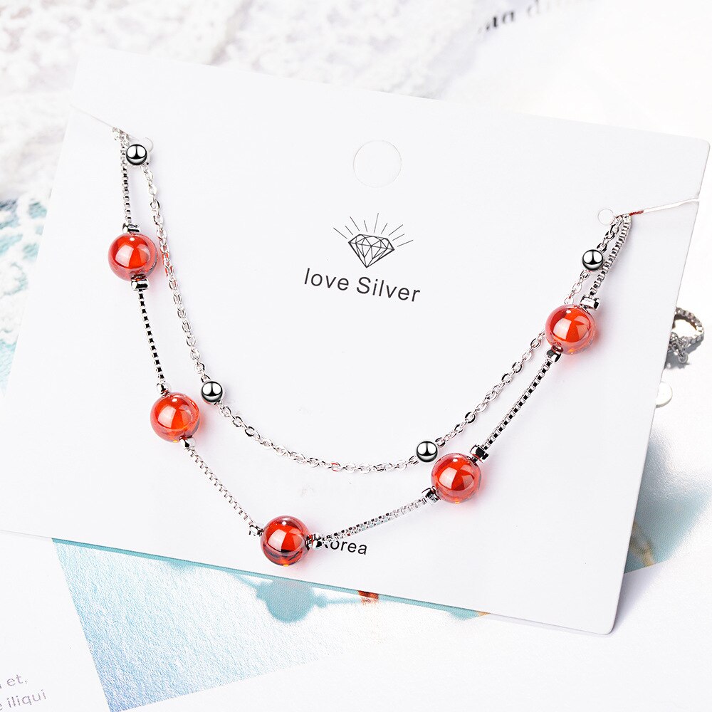 Collier Vintage Argenté Avec Solitaire Cristal - Modèle 4450, Occasion Bon état