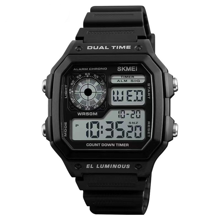 Ръчен мъжки часовник Skmei Sport Multifunctional Digital Alarm Casual Черен