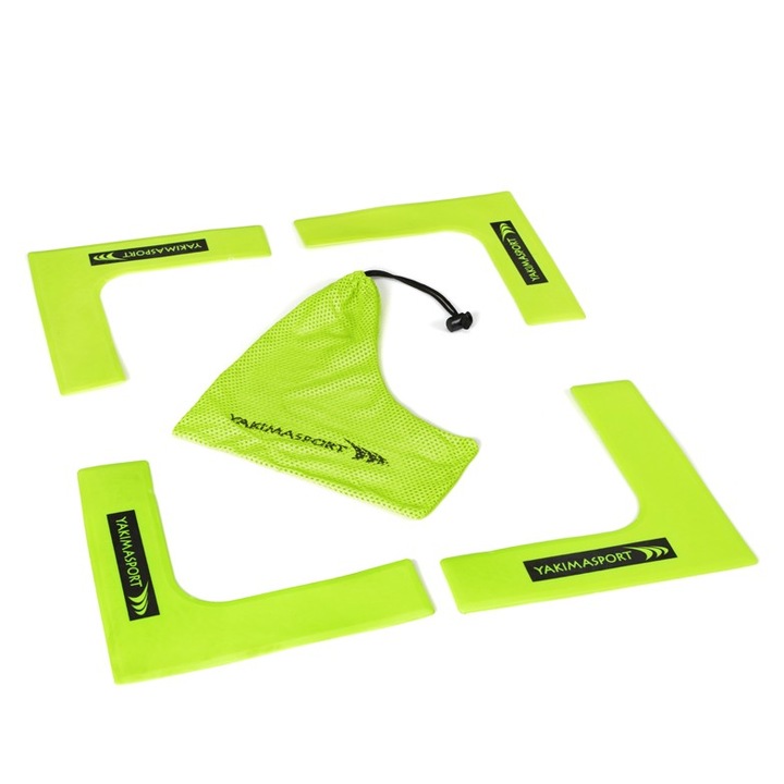 Set 4xMarcatoare camp antrenament, Yakima, Cauciuc, Verde