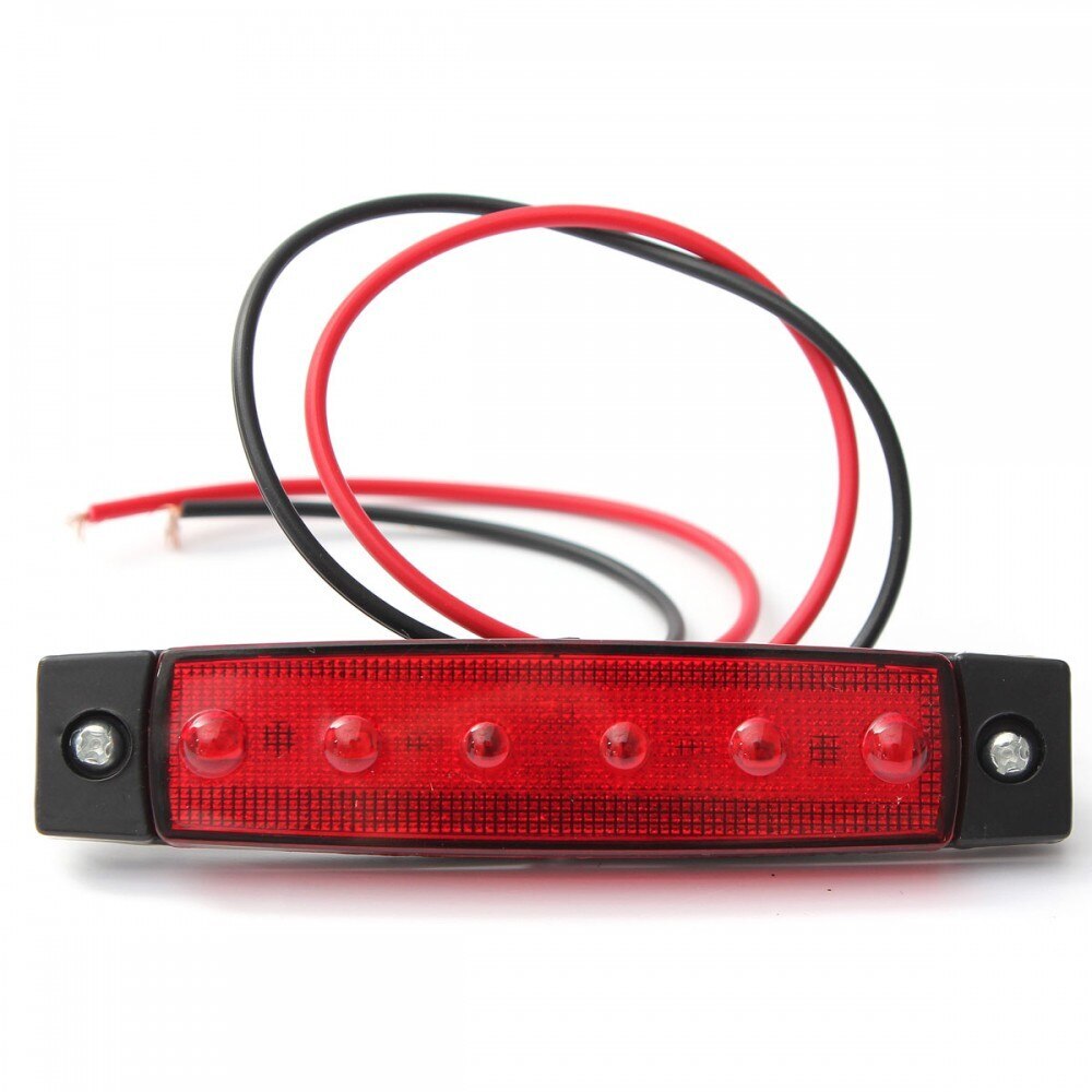 Комплект 6 габаритни лампи за кола с LED 24V червена светлина LG-6SMD ...
