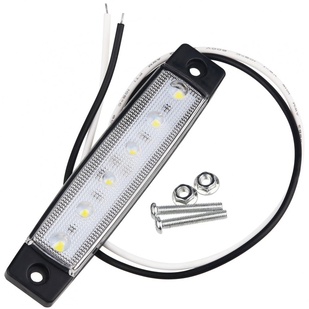 Комплект 6 габаритни лампи за кола с LED 24V бяла светлина LG-6SMD-24V ...
