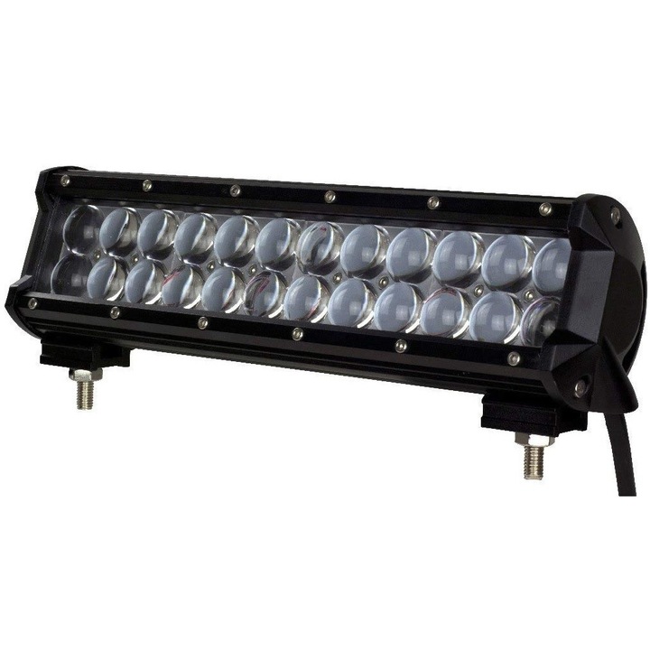 LED Bar Auto Offroad 4D 72W/12V-24V, 6120 Lumeni, 12"/30 cm, Combo Beam 12/60 Grade + Cablaj cu Releu si Buton 5500 k