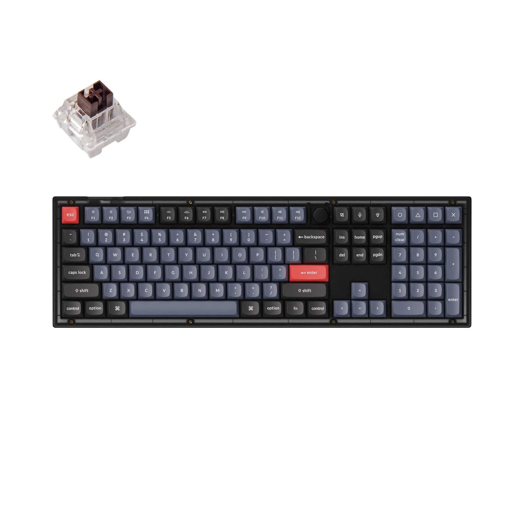 ♡mk♡  Tastatura mecanica Gaming Keychron V6 QMK Frosted Black Switch