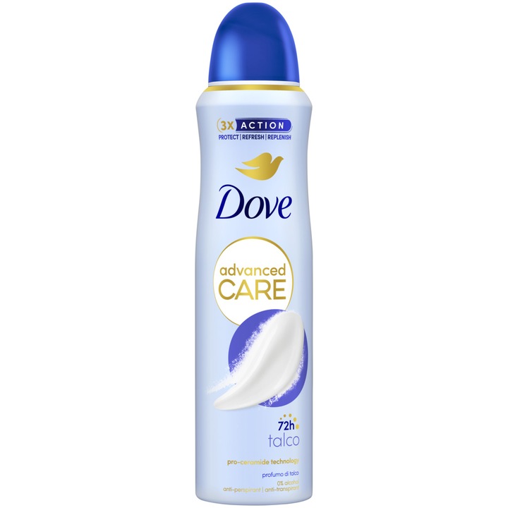 Dove Advanced Care Talco spray dezodor, 150 ml