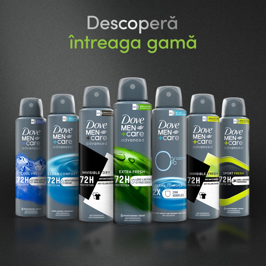 Primer Map Invisible Emag Deodorant Dove Men+Care Advanced Care Spray Invisible Dry, 200 ml - eMAG.ro