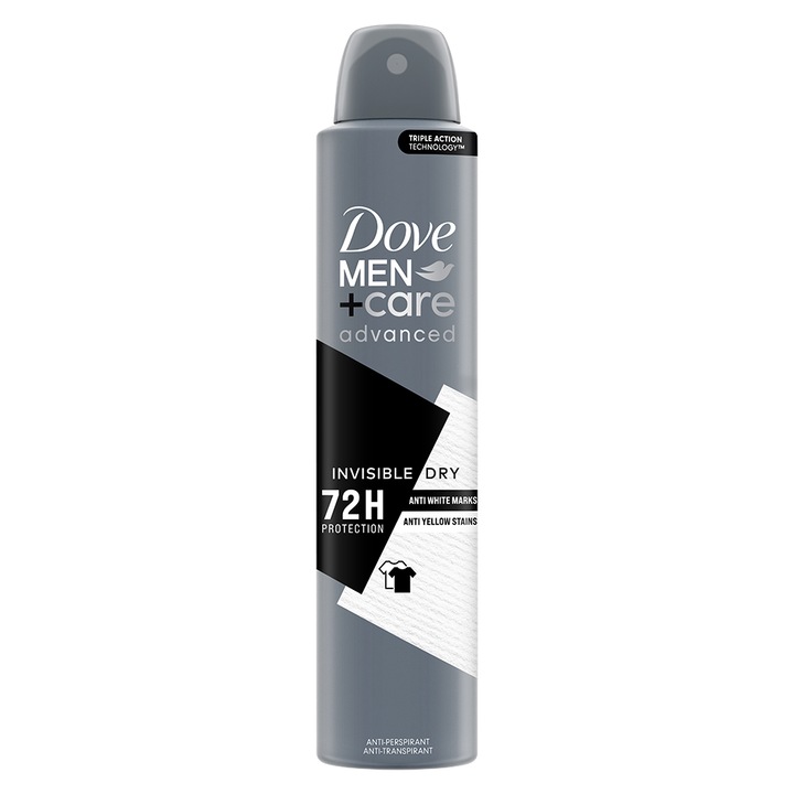 Deodorant Dove Men+Care Advanced Care Spray Invisible Dry, 200 ml