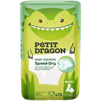 Scutece Petit Dragon, marimea 4, 9-14 kg, 72 buc