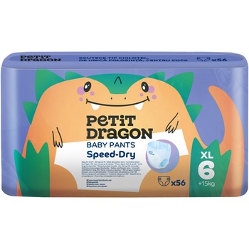 Scutece chilotel Petit Dragon, XL, marimea 6, +15kg, 56 buc