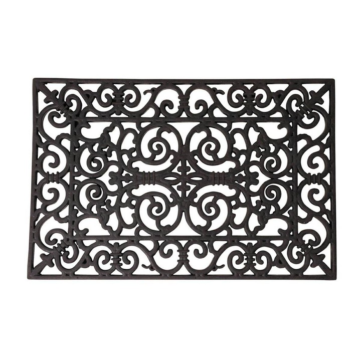 Dekoratív szőnyeg, Esschert Design, Gumi, 60x40 cm, Fekete