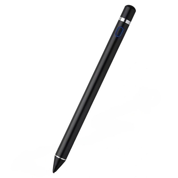 Univerzális Stylus Pen, KINSI, Telefonhoz, Tablet iPad 2010-2023, Android, Windows, Rézvég, Mágneses, USB-C, Fekete