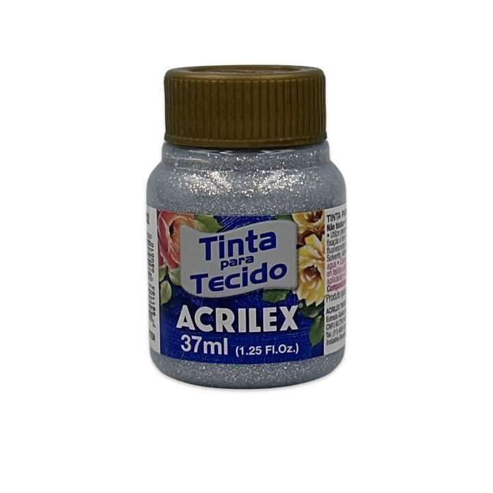 Vopsea textile glitter, 37ml, Silver beige