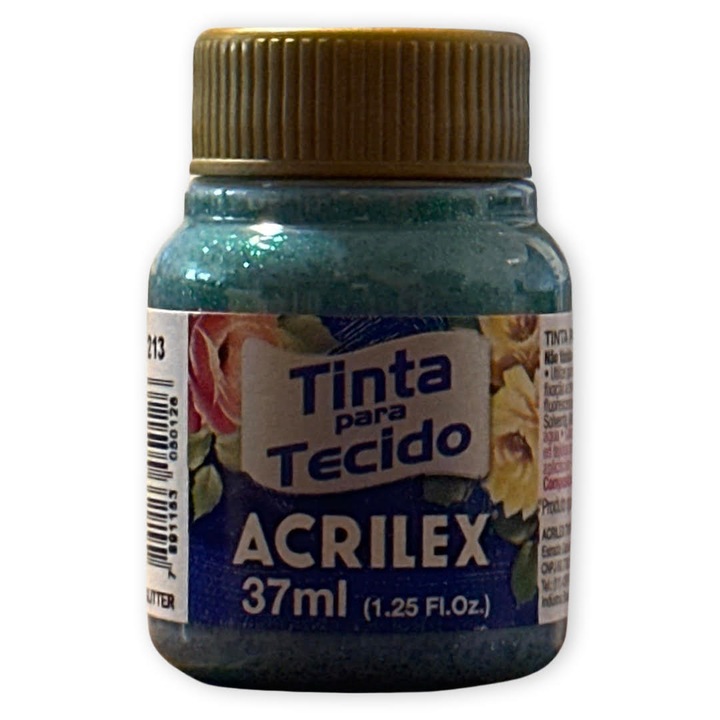 Vopsea textile glitter, 37ml, Verde smarald