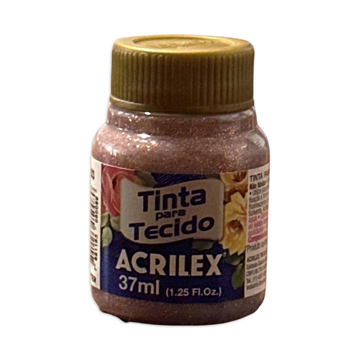 Vopsea textile glitter, 37ml, Cupru