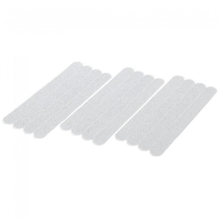 Set 12 Benzi Antiderapante Transparente DAVIDAMI CONCEPT® din Silicon, dimensiune 20cm x 2cm