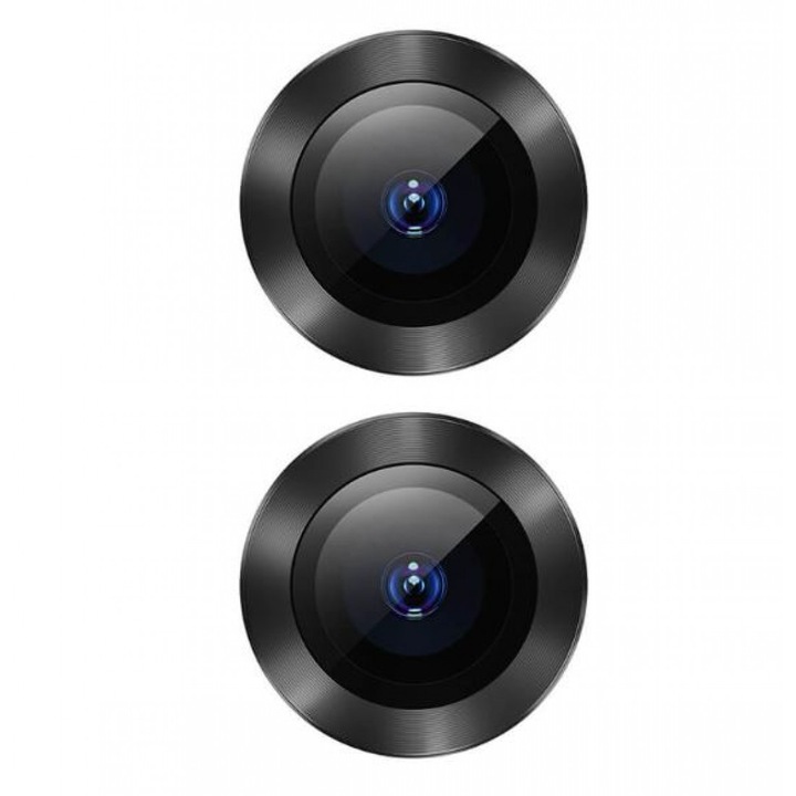 Стъклен Протектор за Камерите за Apple iPhone 11, Удароустойчив, Черен