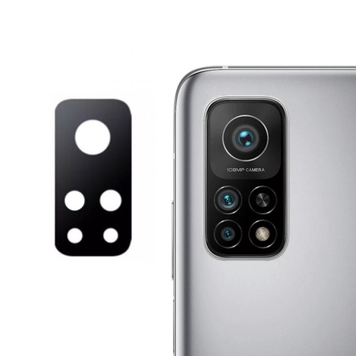 Стъклен Протектор за Камерите за Xiaomi Mi 10T 5G, Удароустойчив, Черен