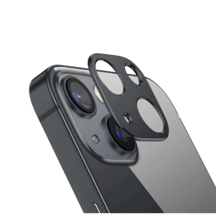 Стъклен Протектор за Камерите за Apple iPhone 13 Mini, Удароустойчив, Черен