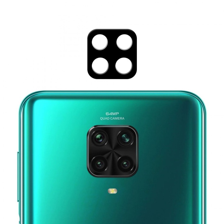 Стъклен Протектор за Камерите за Xiaomi Redmi Note 9s, Удароустойчив, Черен