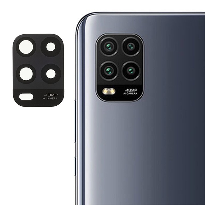 Стъклен Протектор за Камерите за Xiaomi Mi 10 Lite, Удароустойчив, Черен