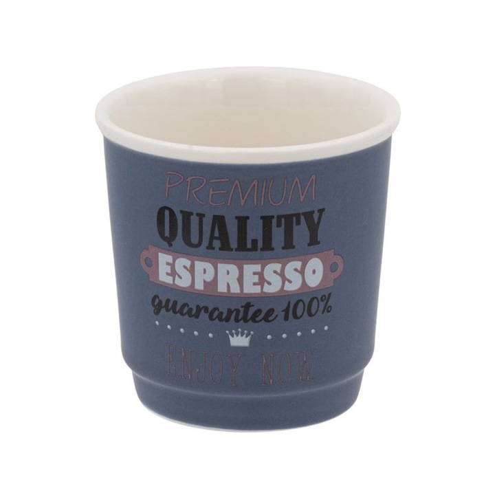 Чаша, За кафе, Щампа, Порцелан, 6х6,5 см, 90 мл, Сив