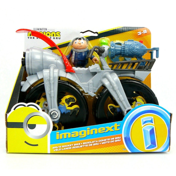 Set Minions Motocicleta Blast Gru - Mattel, 20cm