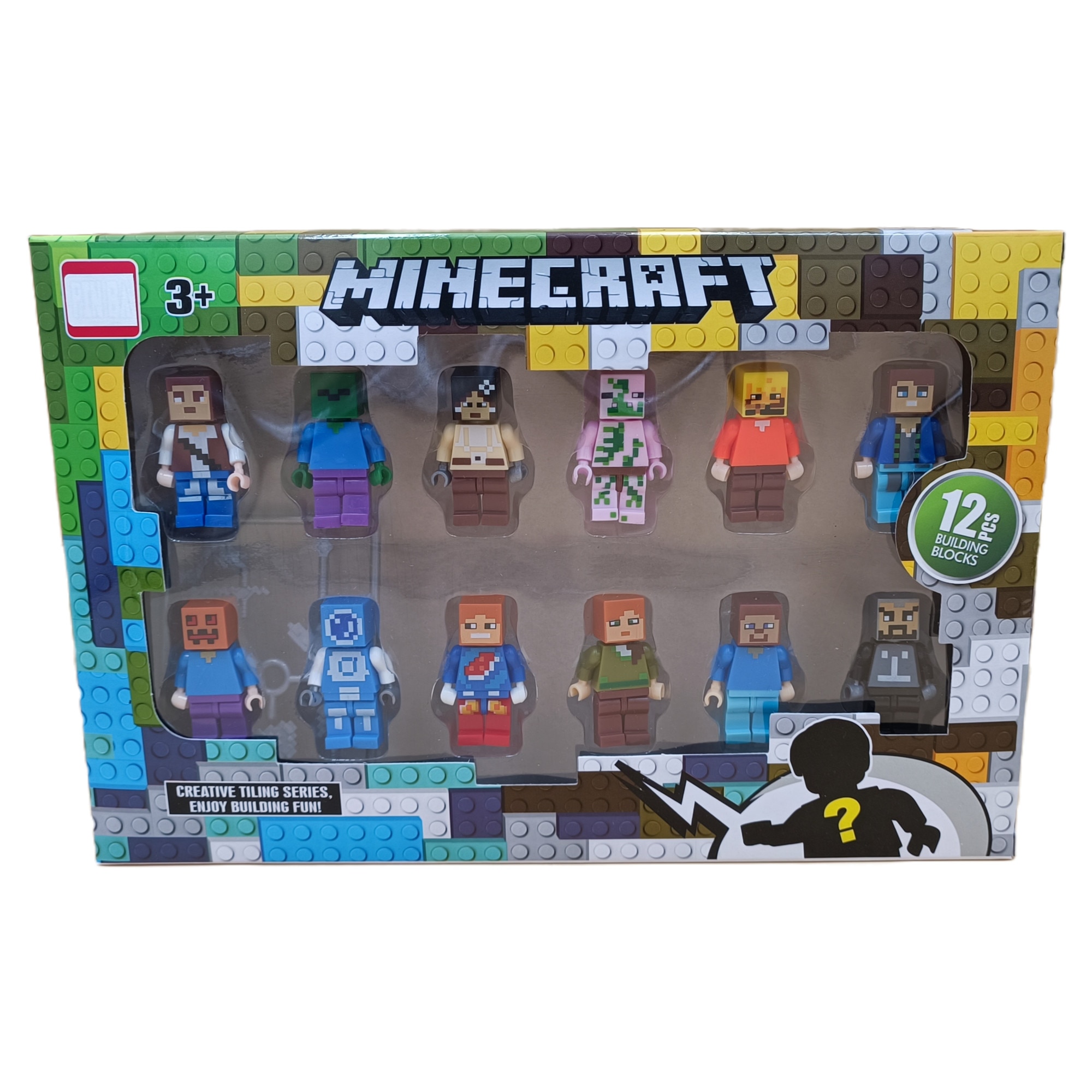 Комплект от 12 фигурки с аксесоари Lego Minecraft, Многоцветни, 5 см ...