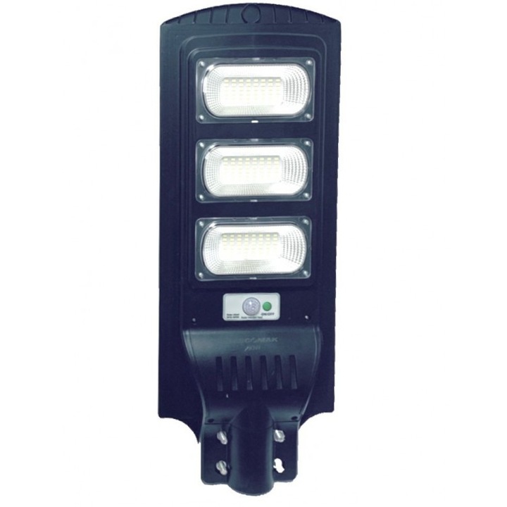 Lampa stradala solara integrata cu senzor de miscare si telecomanda, Putere - 90 W, culoare negru