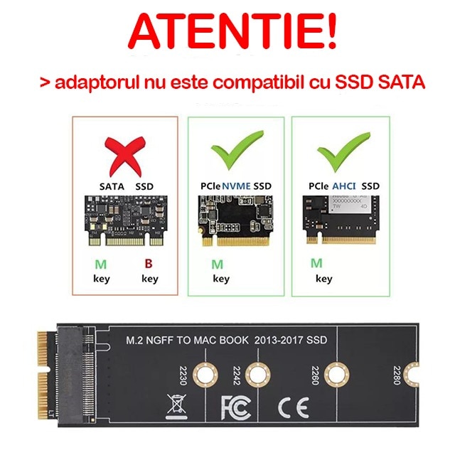 Adaptor conversie M.2 NVME SSD pentru MacBook Air Pro Retina 2013