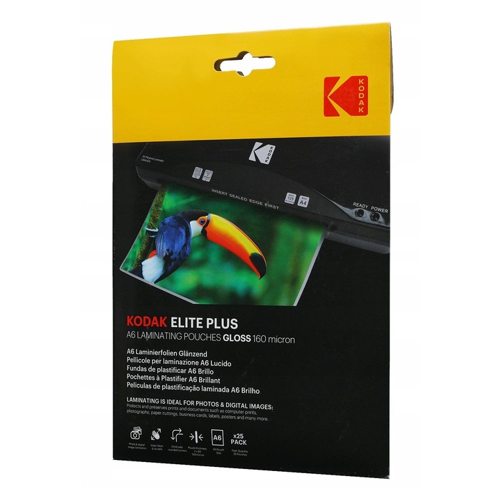 Folie de laminat A6, 10x15, 160 microni, Kodak, 25 coli, CAT 3650-667