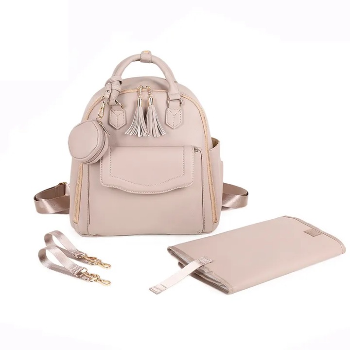 Бебешка раница, 3 начина на носене, 12 джоба, 30 х 40 х 20 см, сгъваем матрак, топлоизолиращ джоб