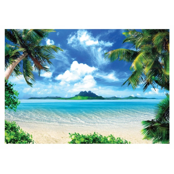 Fototapet Plaja Marea 3D Peisaj Natura 416x254 cm, Vlies Tapet, Decorativ, Perete, Living