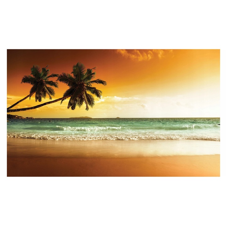 Fototapet Marea Plaja 3D Peisaj Natura 416x254 cm, Vlies Tapet, Decorativ, Perete, Living