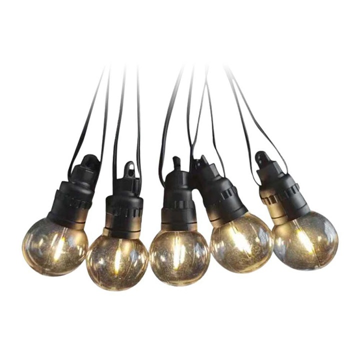 LED соларен гирлянд 10 крушки 0.5W 12м с дистанционно