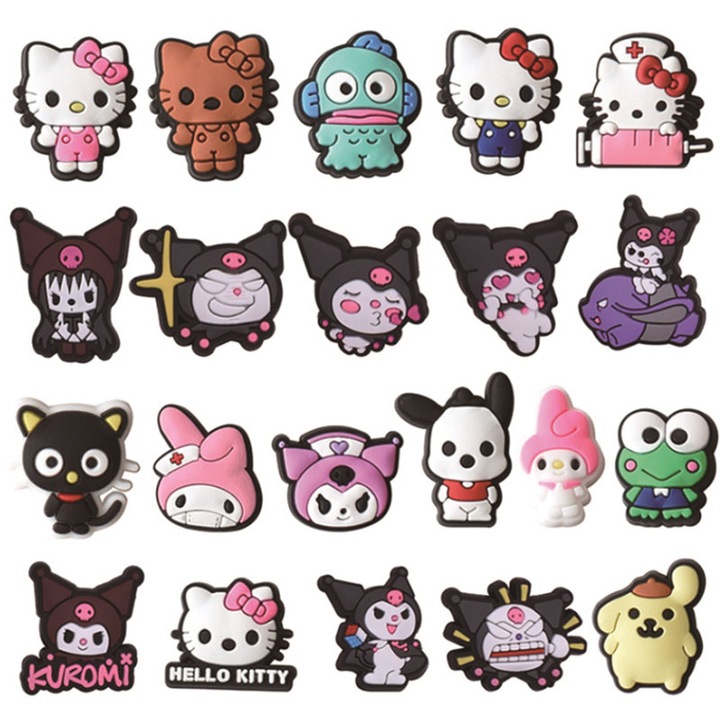 Set 21 accesorii pentru pantofi, Multicolor